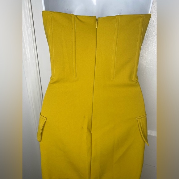 AKIRA NWT M Ash Strapless Cargo Yellow Maxi Dress FLAWED - Picture 7 of 16